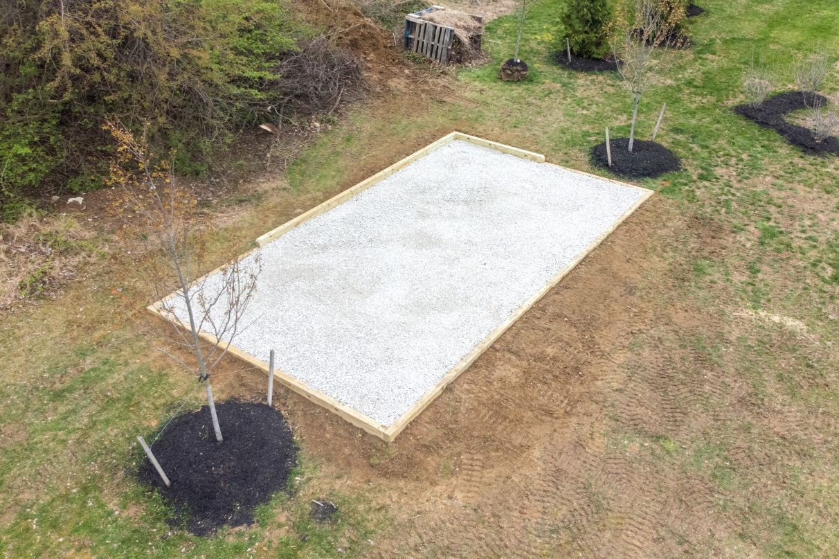 gravel shed pad from firm foundations