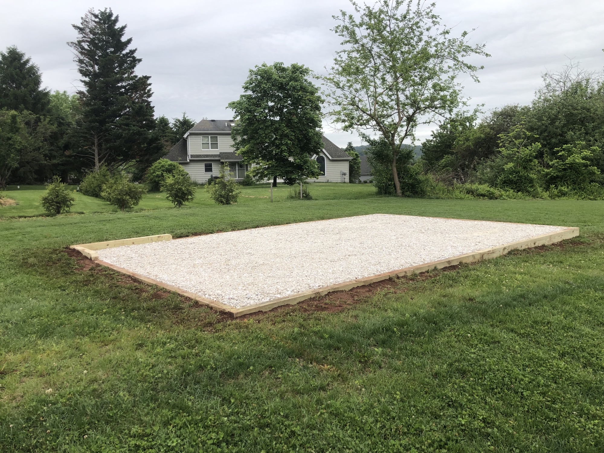 14x22 gravel shed pad installation in denver pa