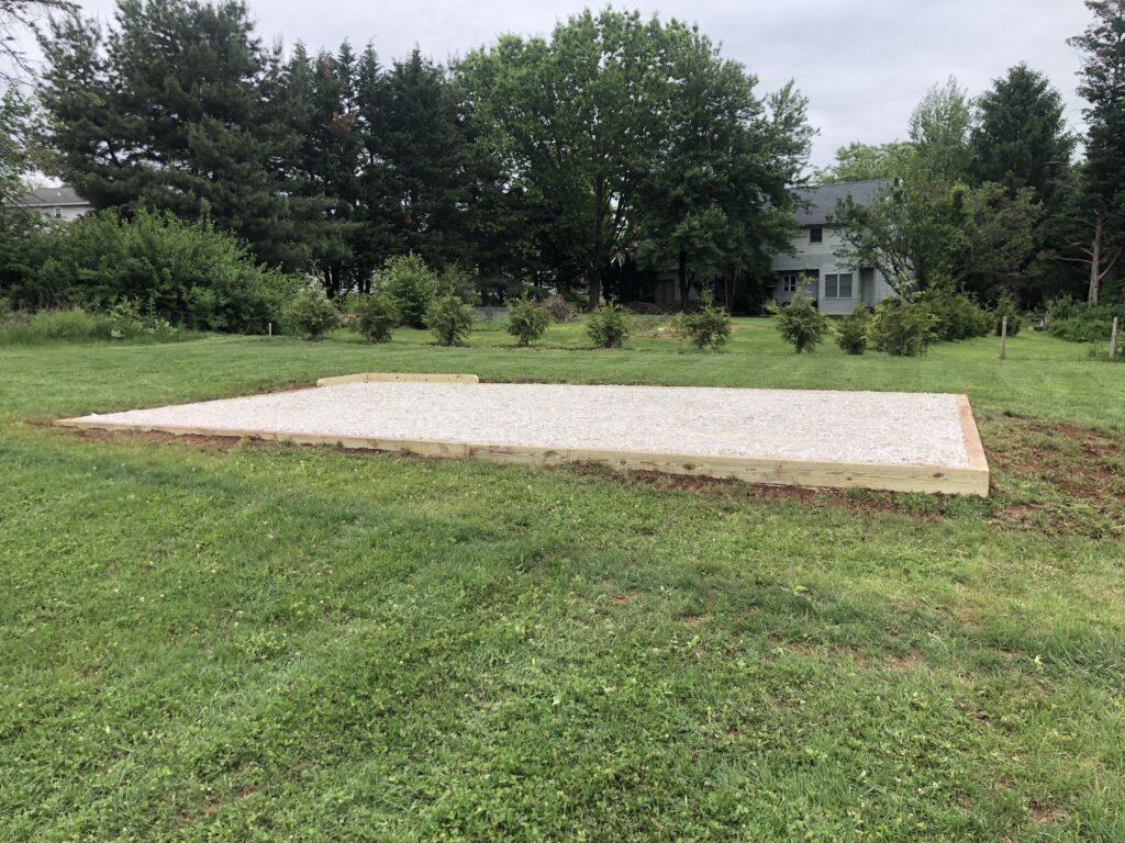 14x22 Gravel Shed Pad in Denver, PA Firm Foundations