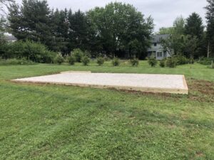 14x22 gravel shed pad with slope in denver pa
