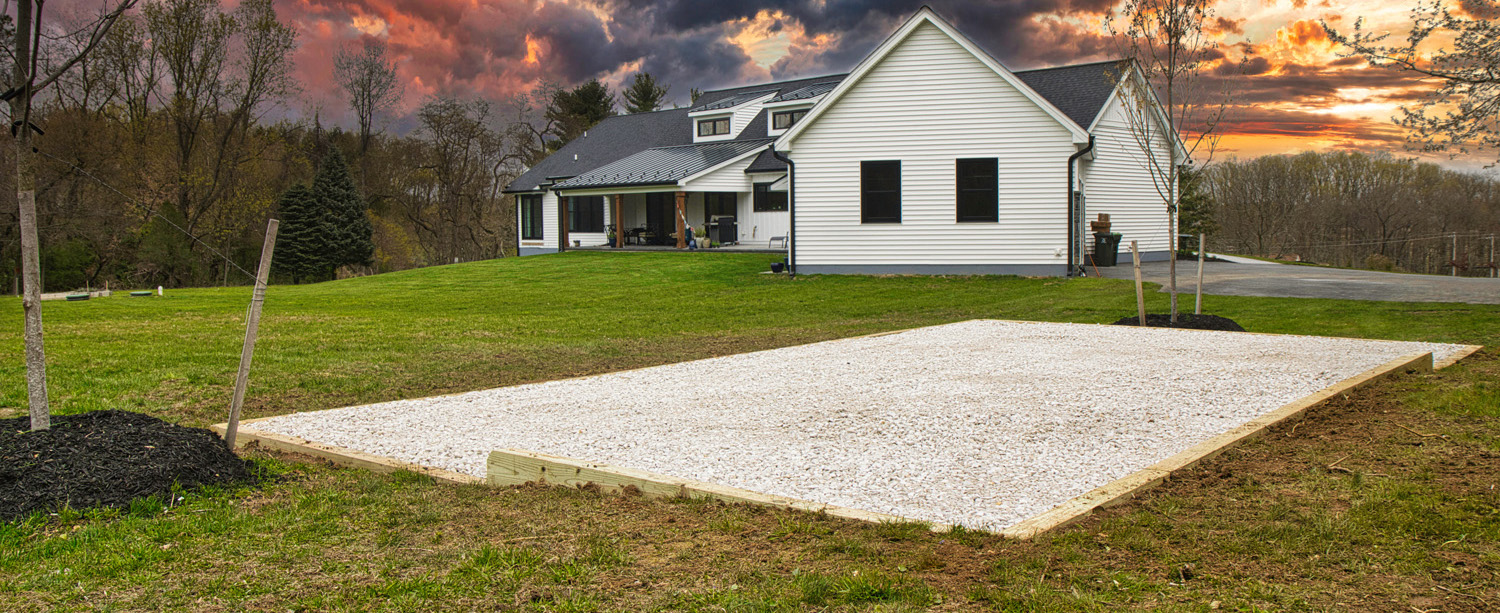 large gravel pad for sheds in pa