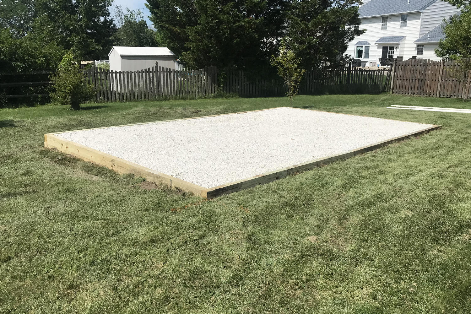 14x22 gravel pad for shed in schwenksville pa