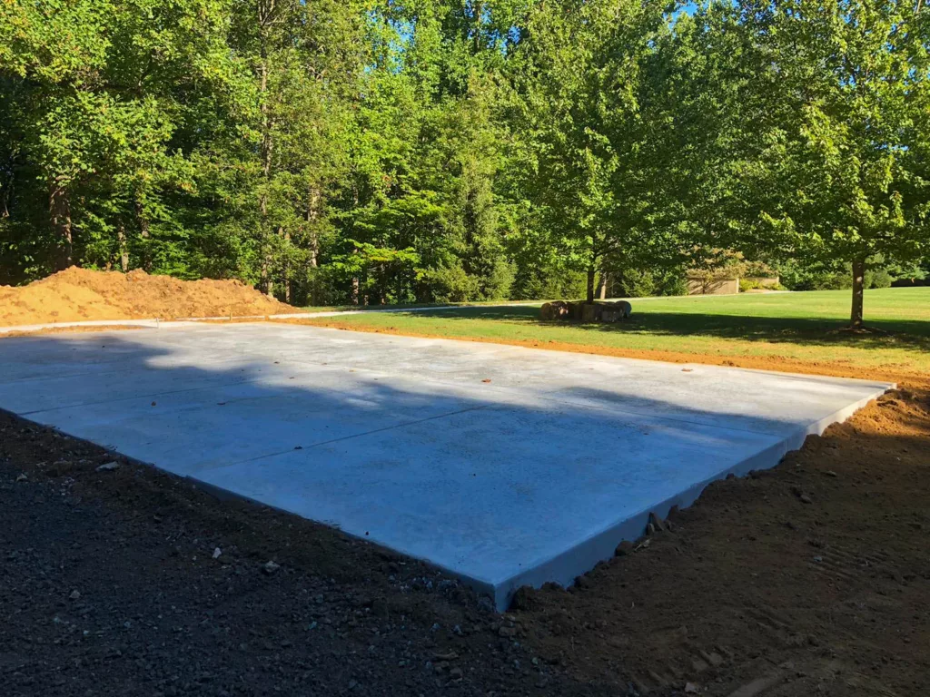 24x40 concrete slab and garage foundation in mertztown pa