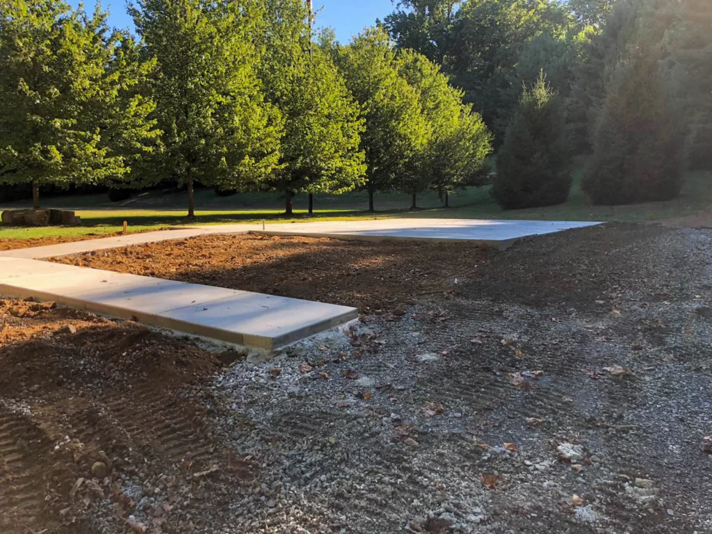 24x40 concrete slab and garage foundation in mertztown pa
