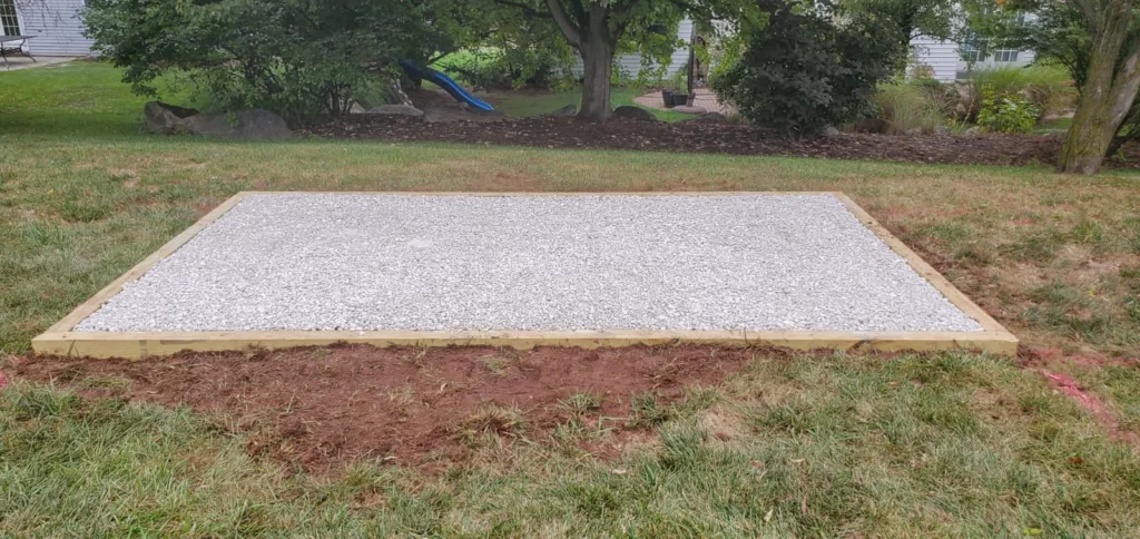 8x13 gravel shed foundation in spring city pa 1