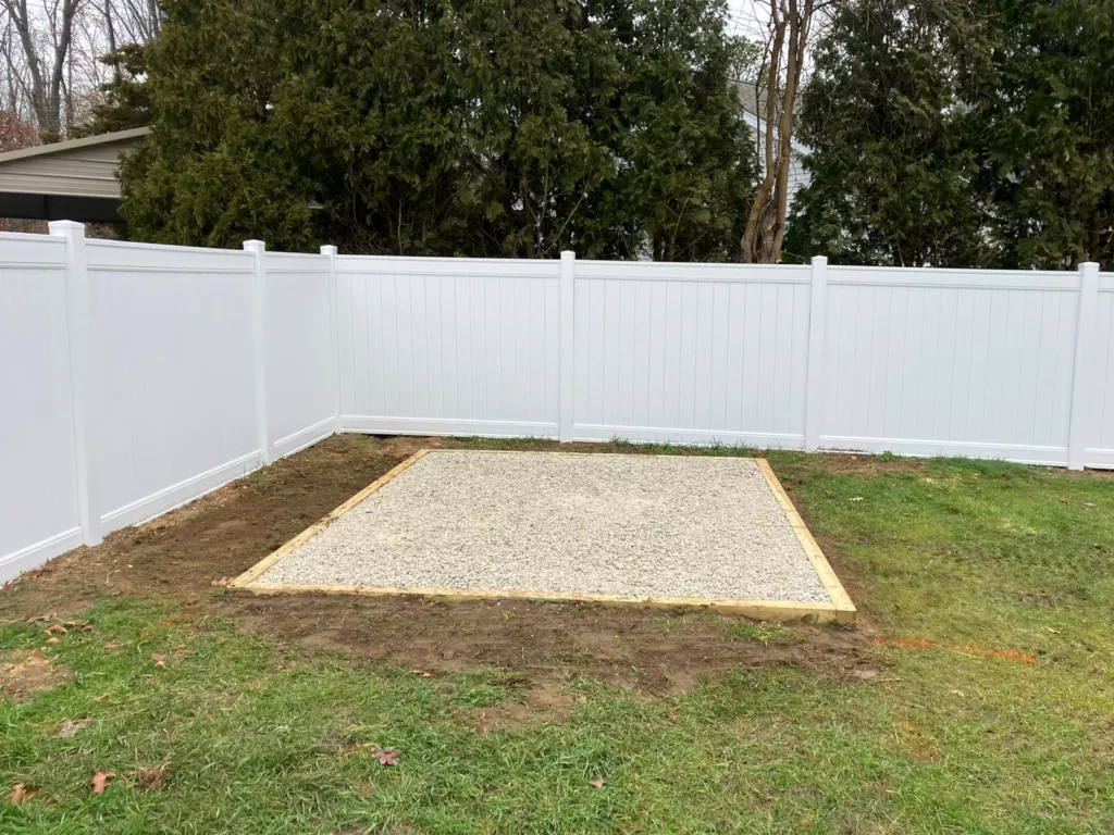 10x12 gravel shed pad in williamstown nj