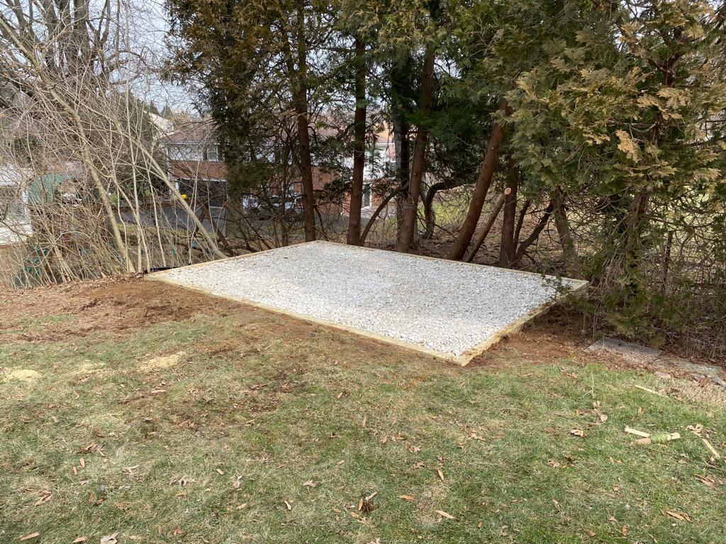10x14 gravel shed pad in oreland pa