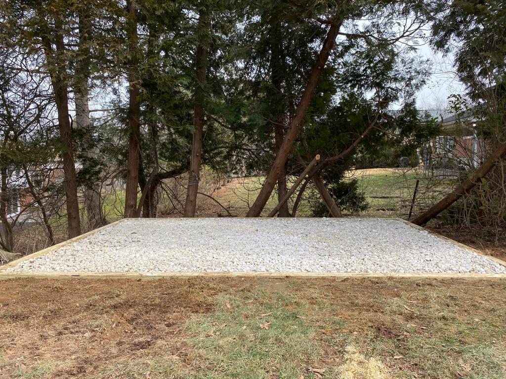 10x14 gravel shed pad in oreland pa