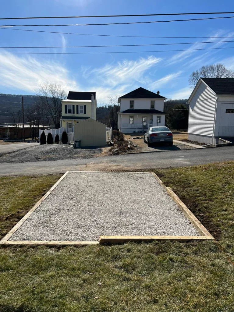 10x16 gravel shed pad in pottsville pa