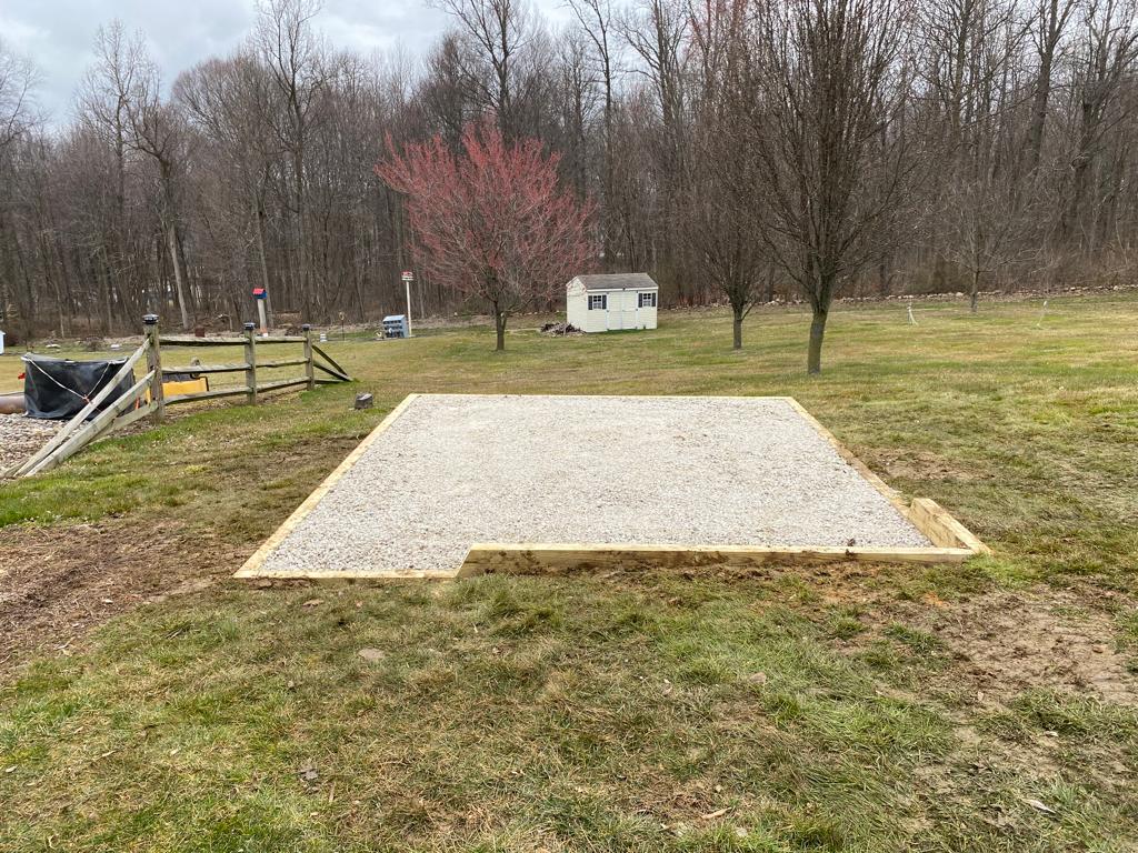 12x14 gravel shed pad in gap pa