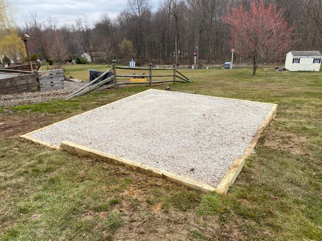 12x14 gravel shed pad in gap pa