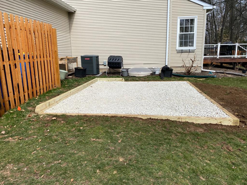 12x14 gravel shed pad in yardley pa