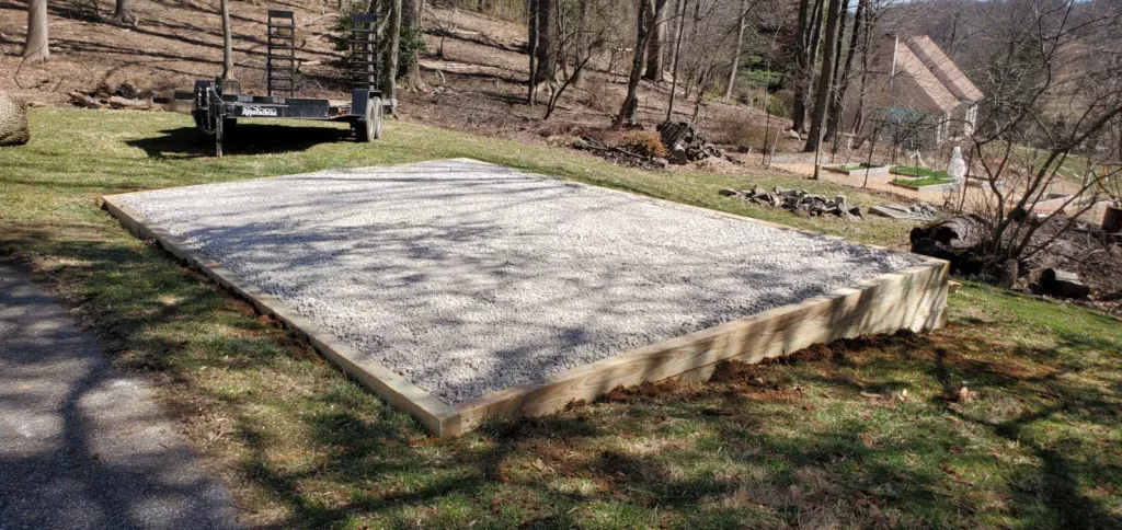 12x18 gravel shed pad in glen mills pa