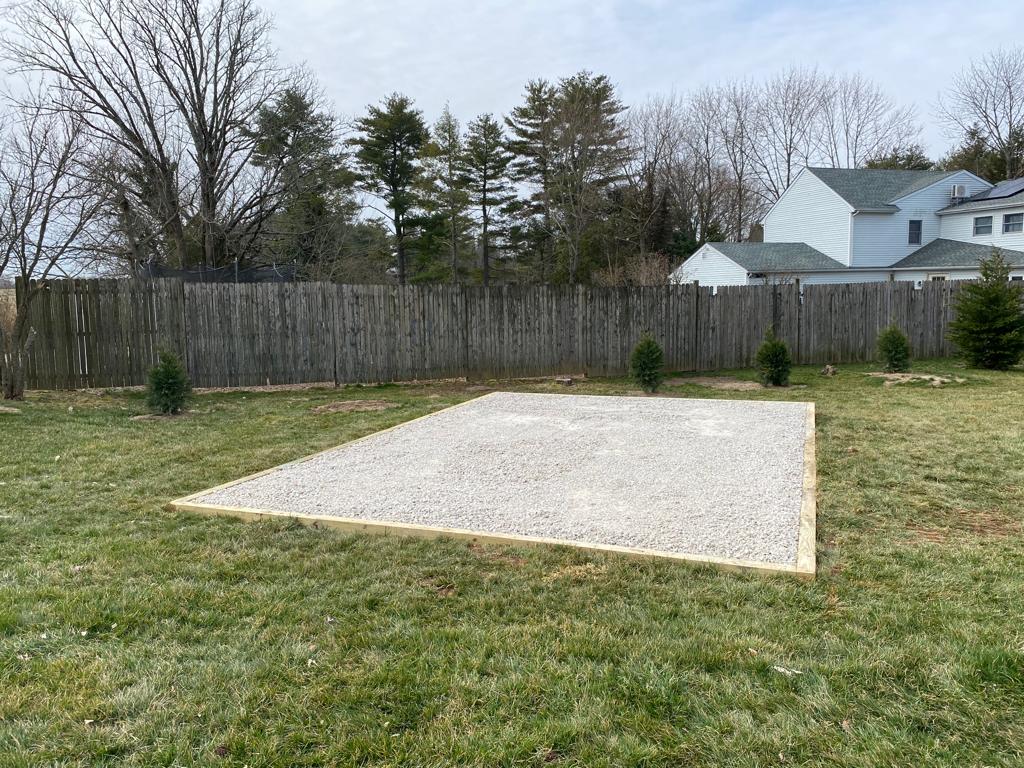 14x20 gravel shed pad in yardley pa