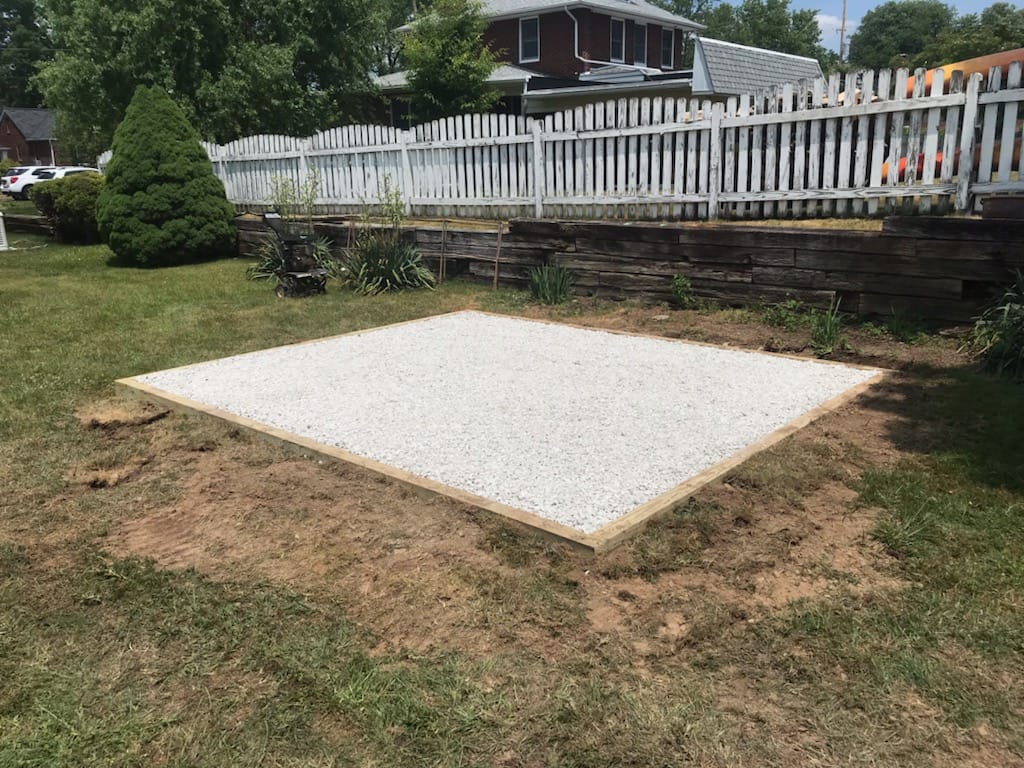 12x14 gravel shed foundation in Phonexville pa