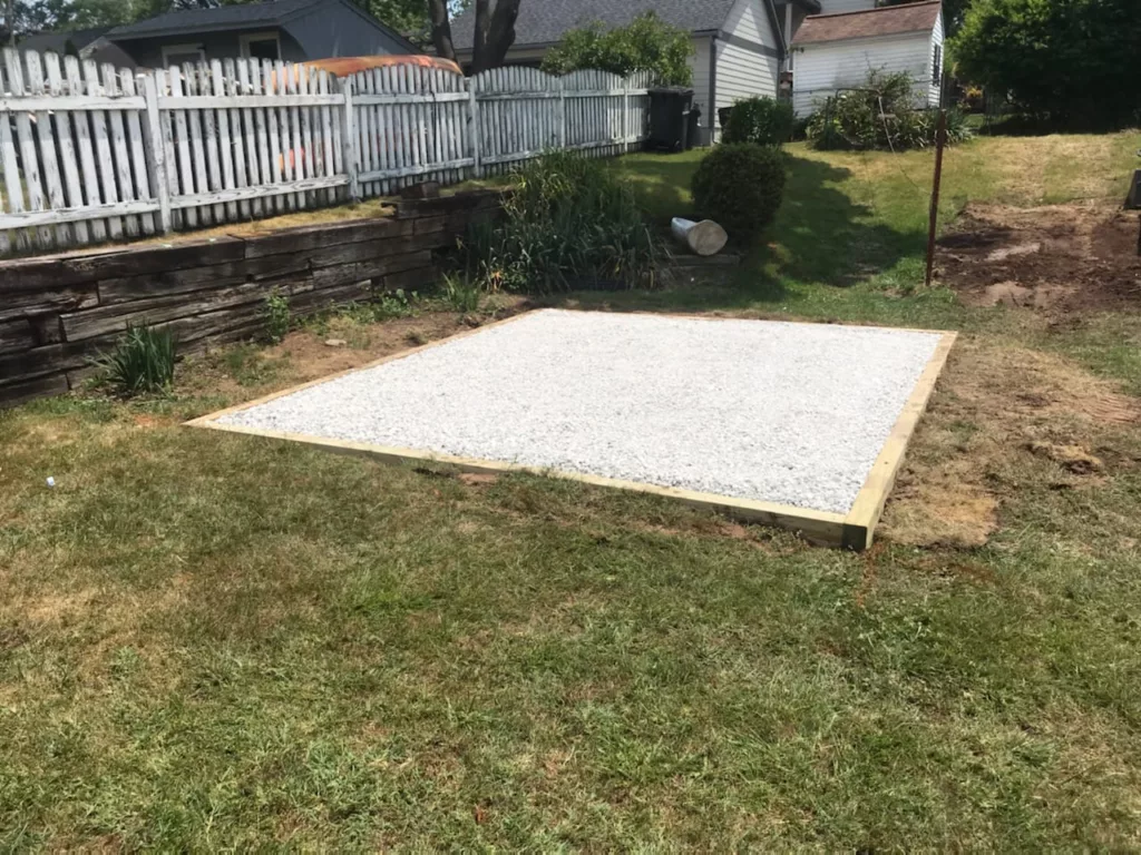 12x14 gravel shed foundation in Phonexville pa