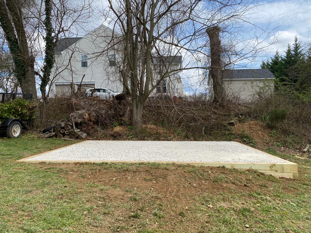 12x16 gravel shed pad in woodstock md