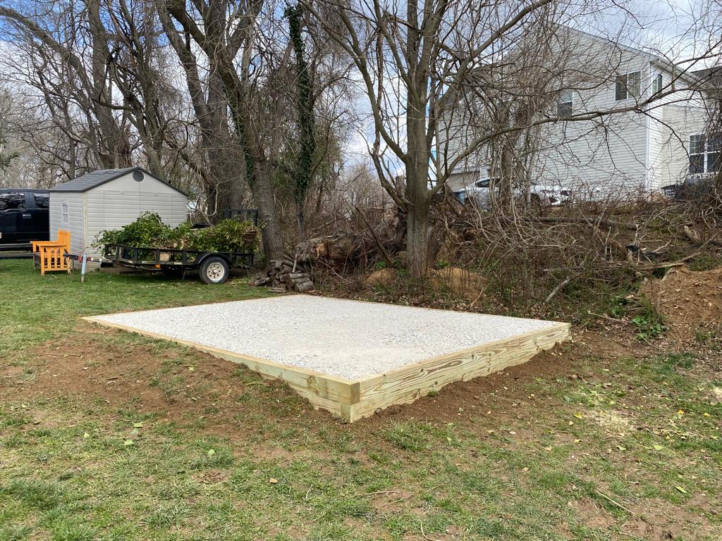 12x16 gravel shed pad in woodstock md