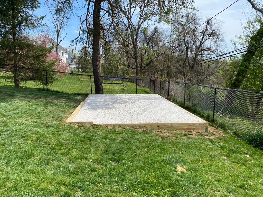 14x22 gravel shed foundation in langhorne pa