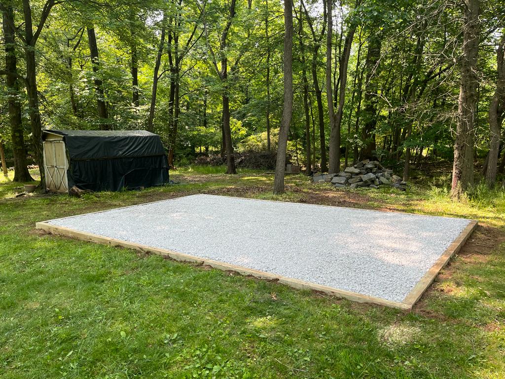 14x22 stone shed pad in lansdale pa