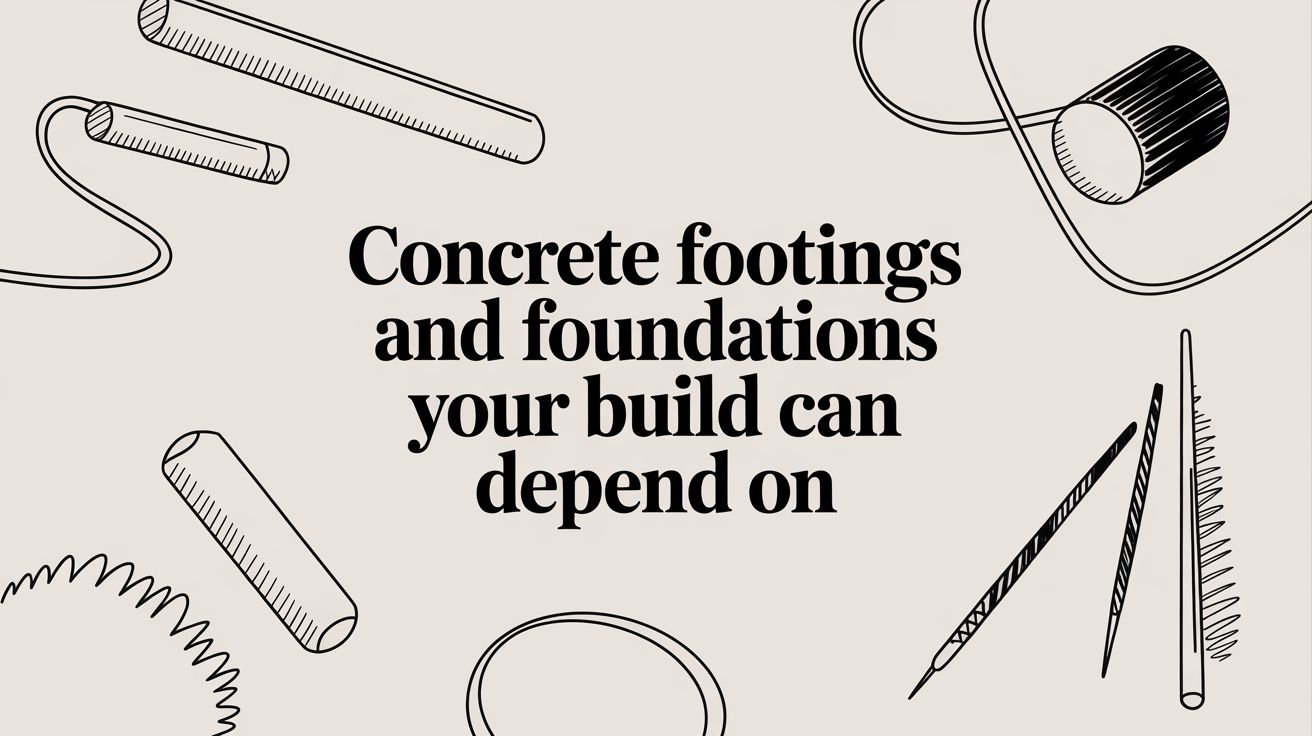 concrete footings and foundations construction tools