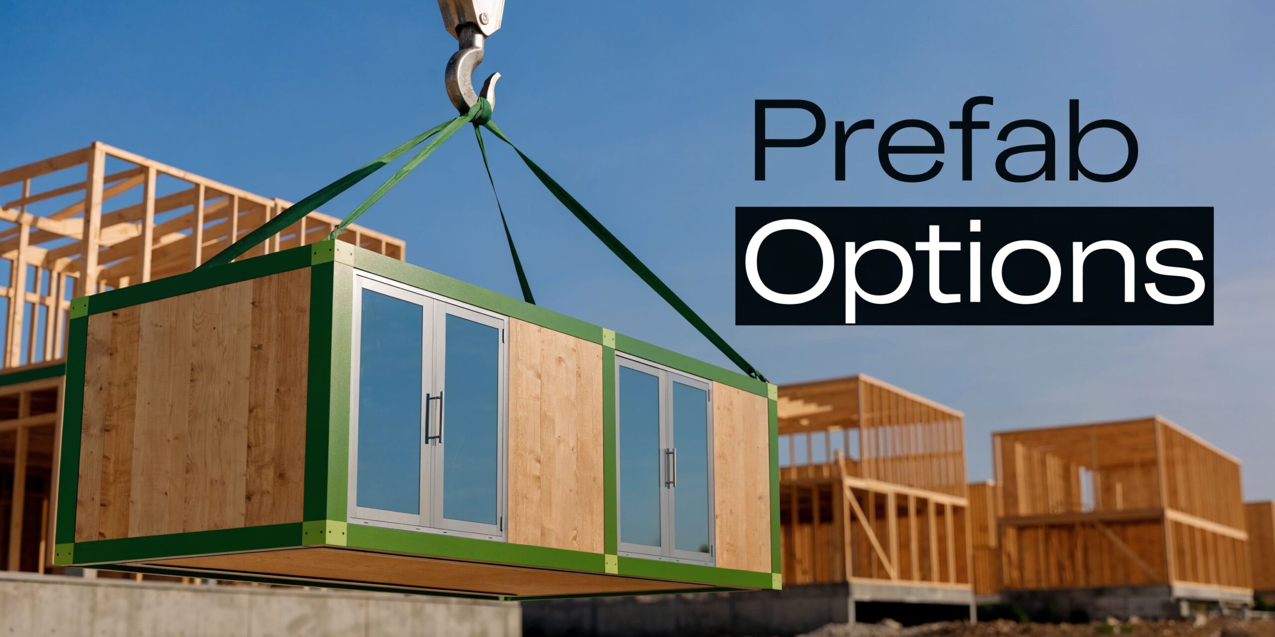 Prefab Detached Garages: A PA/MD/DE/NJ Guide 3 A prefabricated building module being lifted by a crane on a residential construction site.