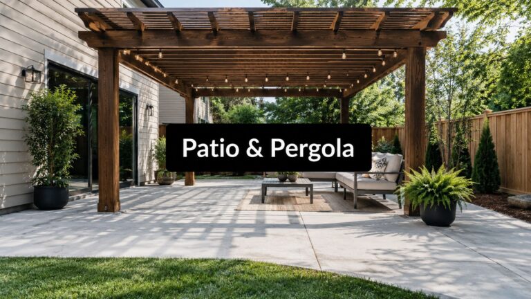 Concrete Patio With Pergola Ideas & Expert Guide 18 concrete patio with pergola outdoor patio
