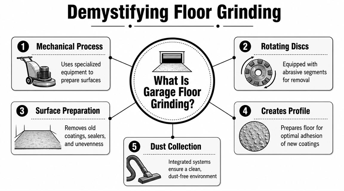 Garage Floor Grinding: PA, MD, DE, NJ Experts 2 What Is Garage Floor Grinding?