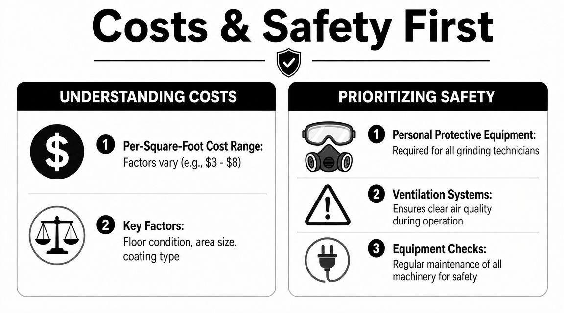 Garage Floor Grinding: PA, MD, DE, NJ Experts 4 Understanding Costs and Why Safety Comes First