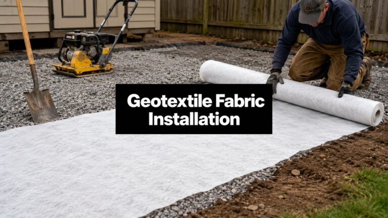 Geotextile Fabric Installation for Shed & Garage Pads 41 geotextile fabric installation landscaping work