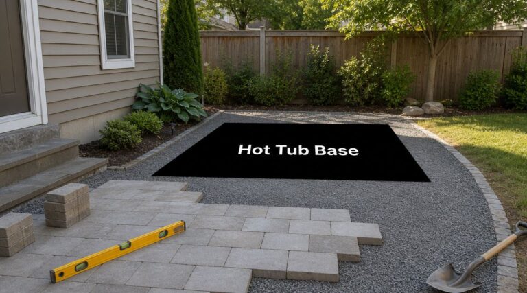 Hot Tub Base Pavers: Your Guide to Solid Foundations 35 hot tub base pavers backyard landscaping