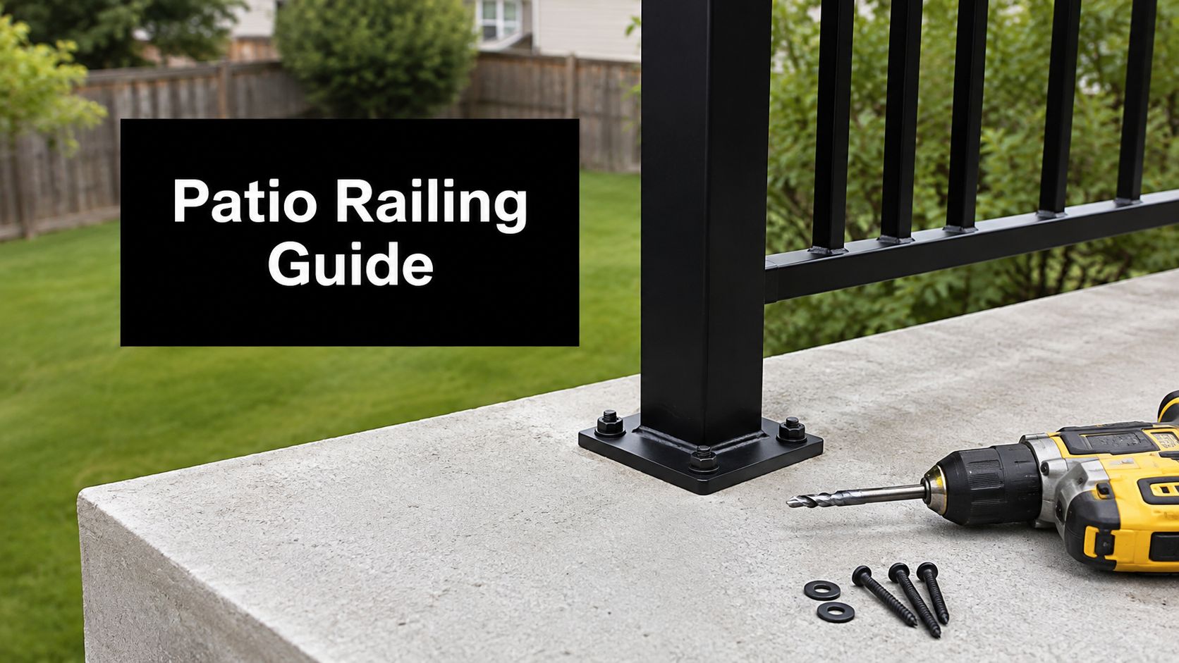 How to Install a Concrete Patio Railing 1 concrete patio railing railing installation