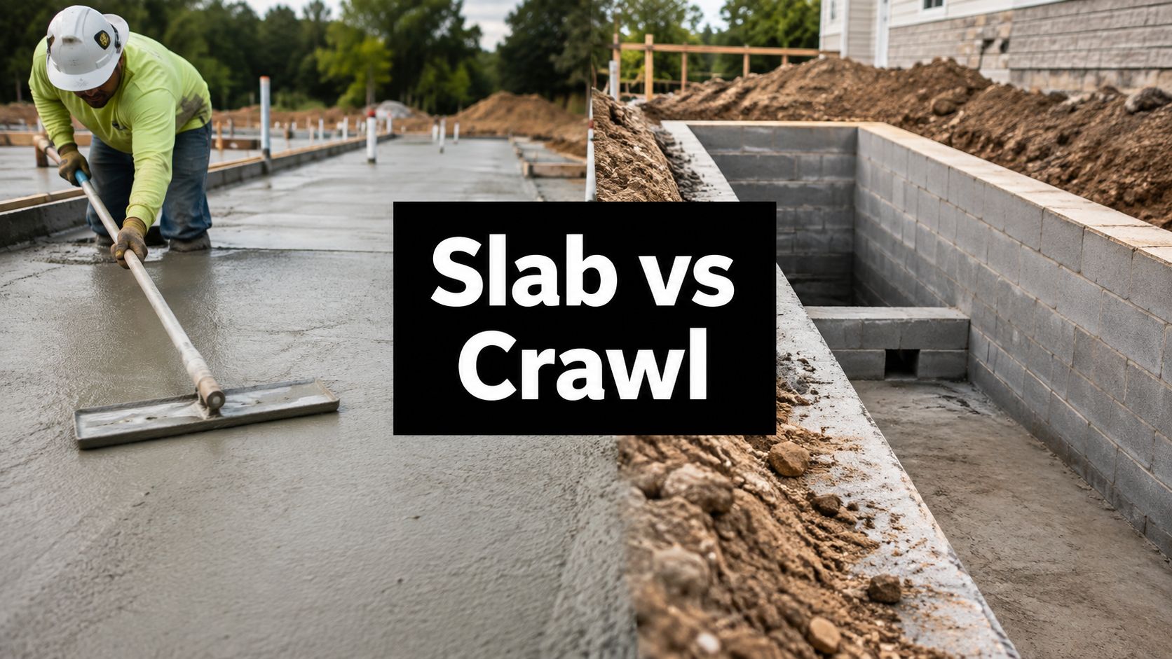 Concrete Slab Foundation vs Crawl Space in PA, MD, DE, NJ 1 concrete slab foundation vs crawl space construction comparison