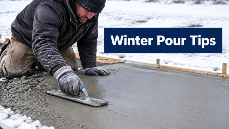 Winter Concrete Pouring Guide: Cold Weather Tips 17 winter concrete pouring construction worker